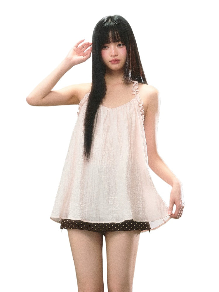 Ruffle Halter Babydoll Top