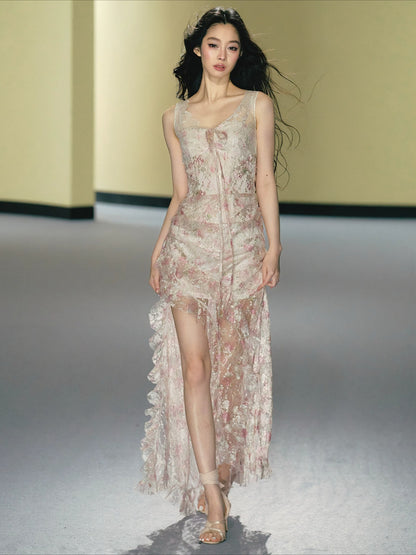 Floral Lace Slip Maxi Dress