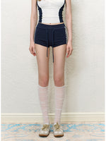White Lace Polo T-Shirt & Shorts Set