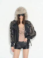 Patchwork Faux Fur Coat