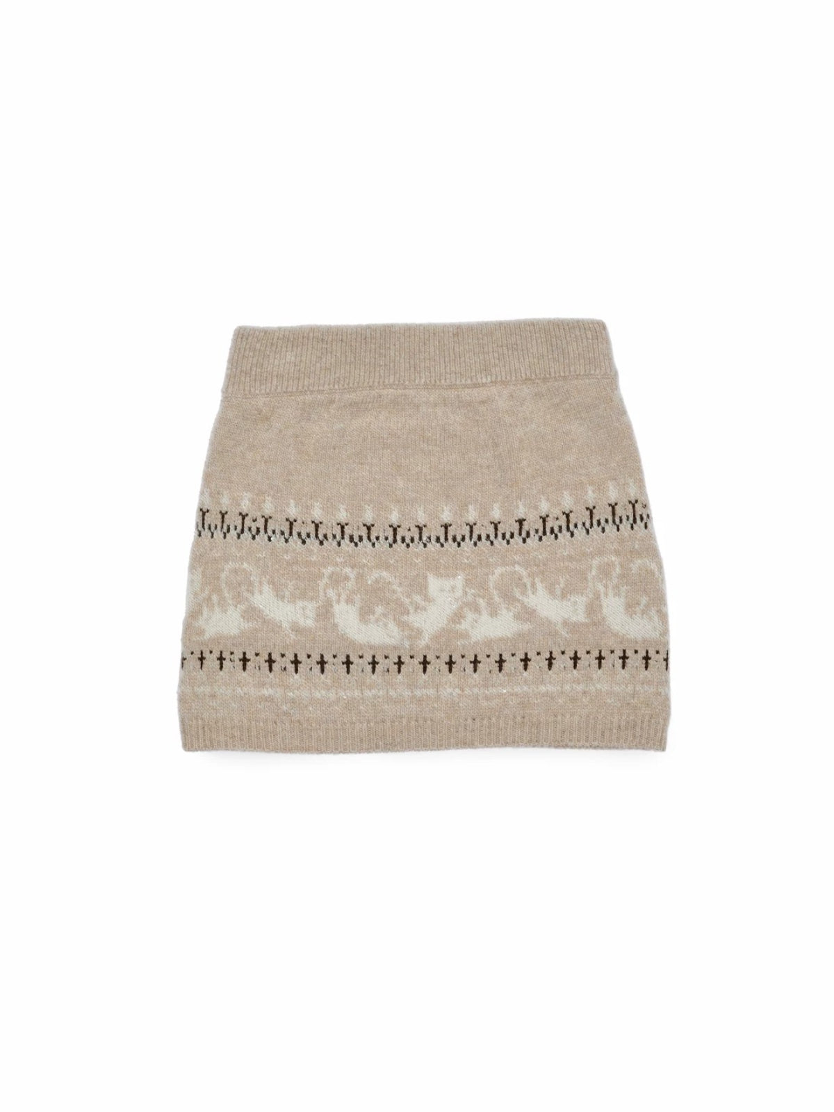 Fair Isle Jacquard Knit Cardigan &amp; Skirt Set