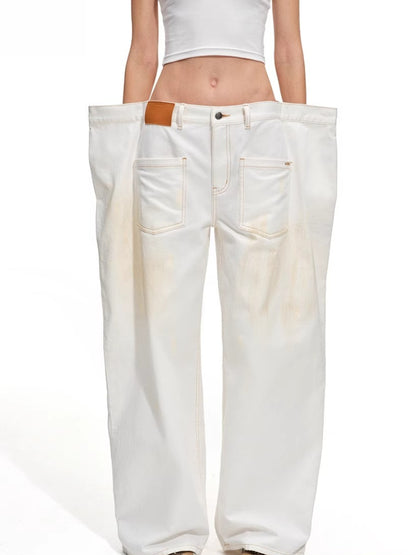 Polar Washed Twill Denim Wide-Leg Jeans