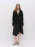 Asymmetric Satin Skirt