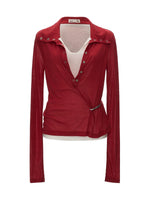 Layered V-Neck Fitted Polo Top