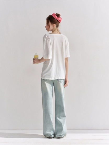 Rhinestone Star Wide-Leg Jeans