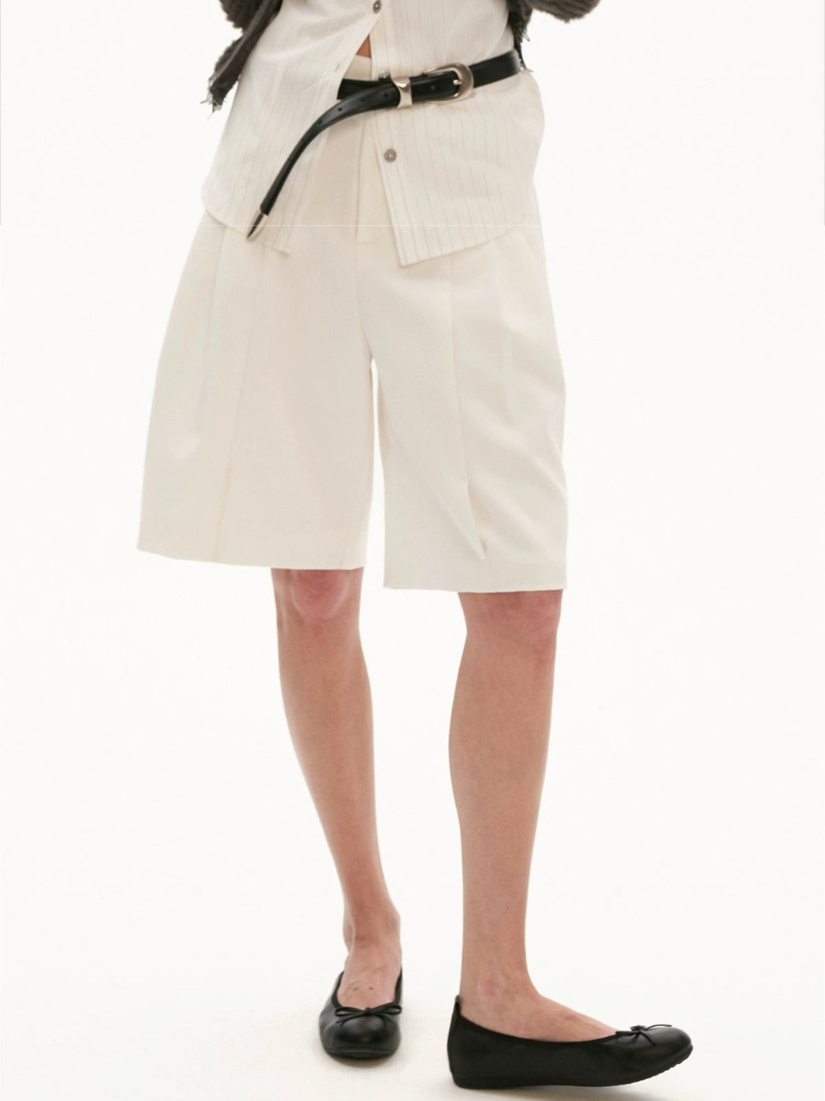 Tailored High Waist Bermuda Shorts