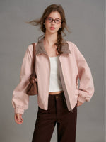 Plaid Collar Cropped Jacket