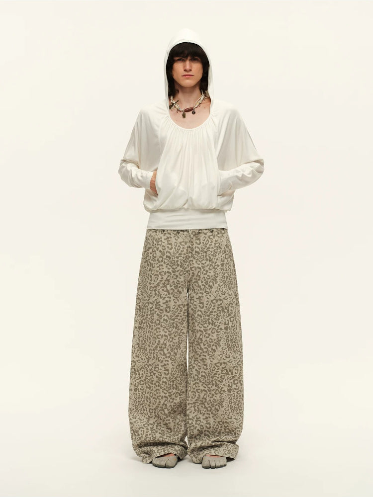 Lyocell Pleated Hoodie Top