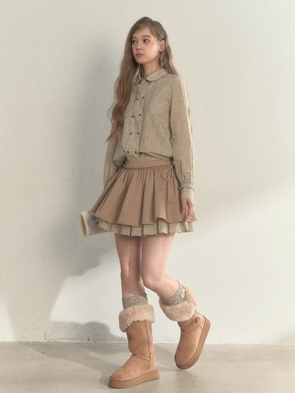 Vintage Doll Collar Double-Breasted Shirt