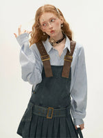 Vintage Denim Pinafore Mini Dress