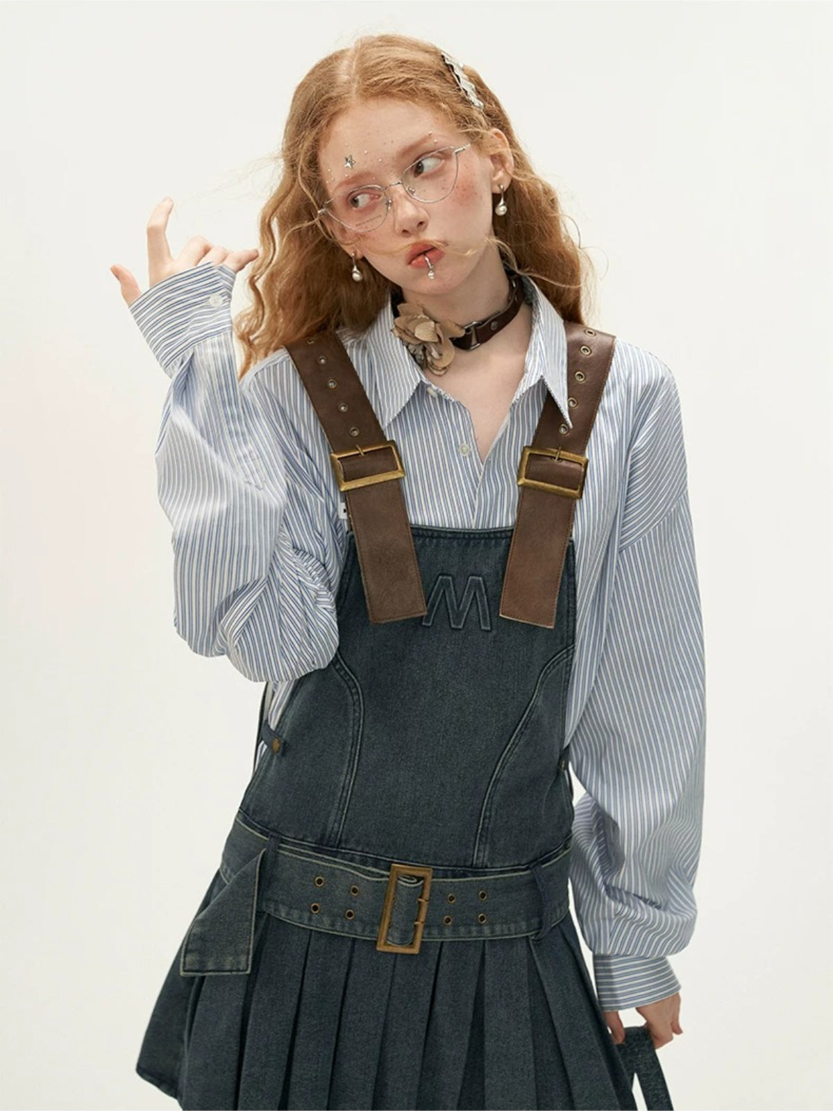 Vintage Denim Pinafore Mini Dress