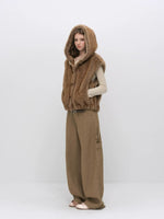 Vintage Hooded Faux Fur Vest