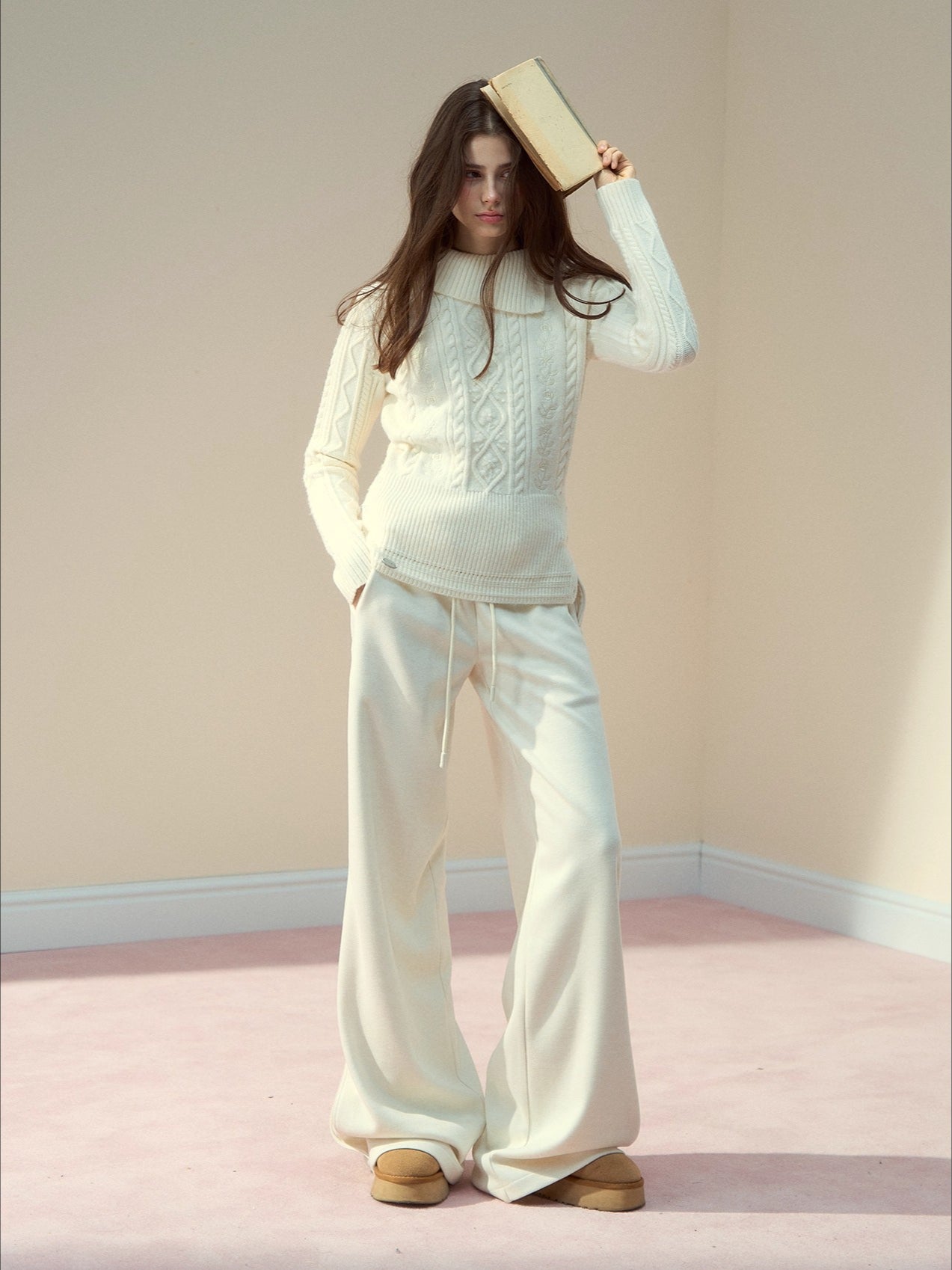 Cable-Knit Mock-Neck Sweater