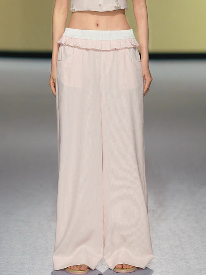 Beaded Stripe Top Pants Set