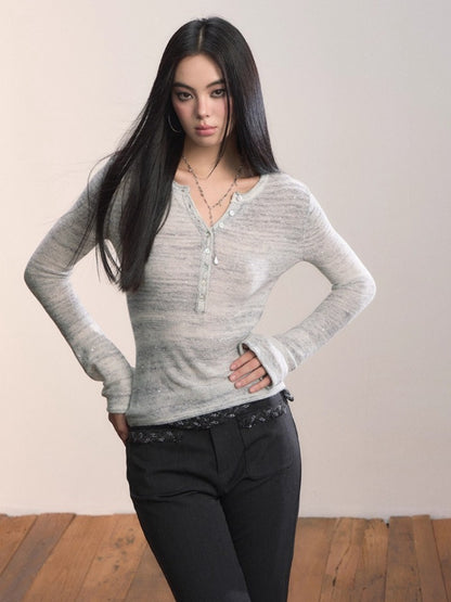 Sparkle Henley Knit Top