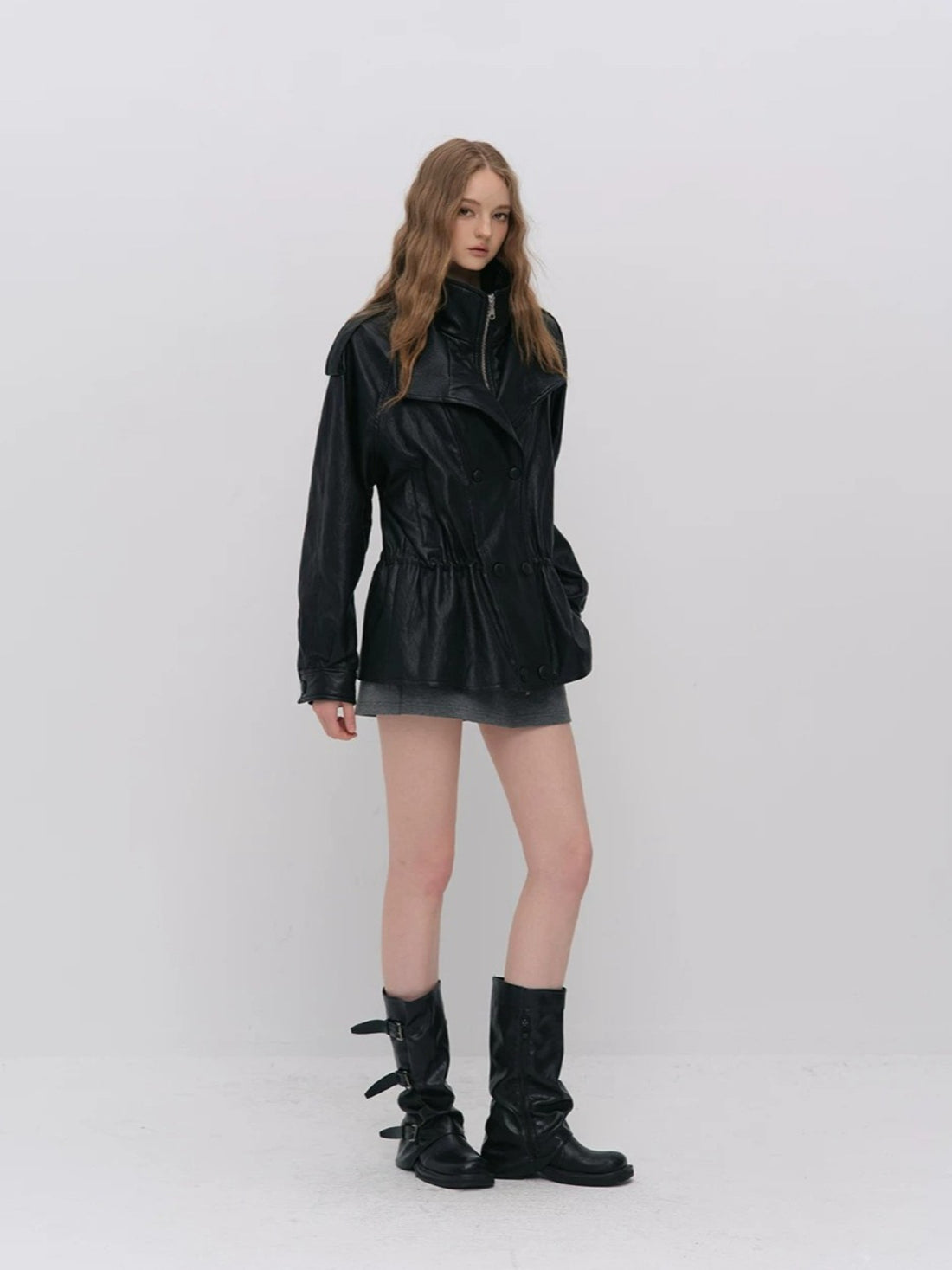 Urban Textured PU Down Jacket