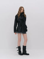 Urban Textured PU Down Jacket