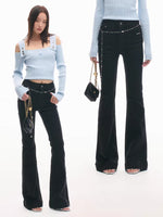 +5CM N1 Washed Skinny Bootcut Jeans