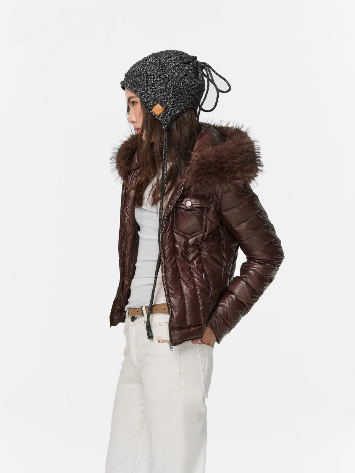 Snow Vine Chunky Knit Beanie