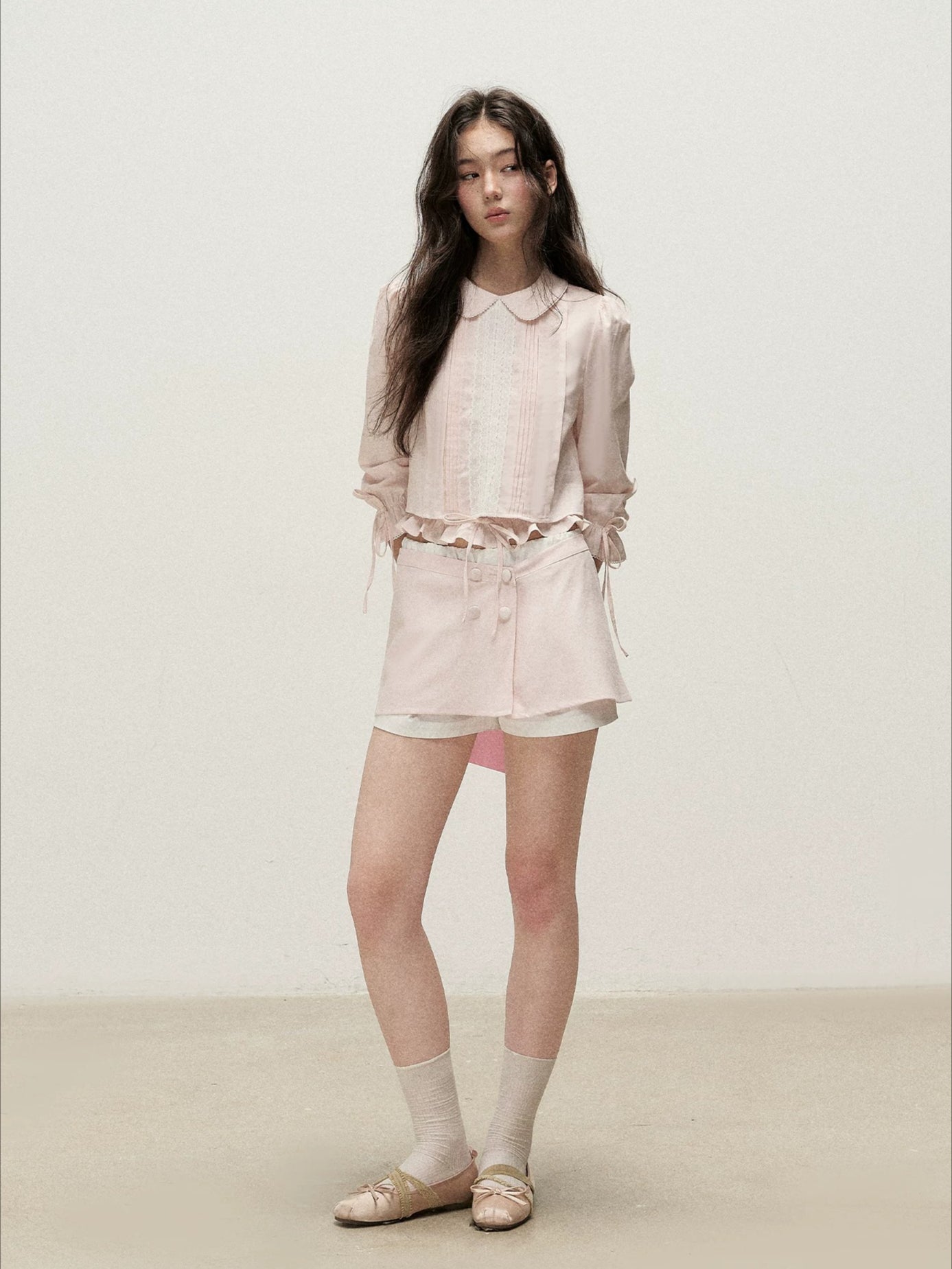 Pink Lace Shirt Skort Set