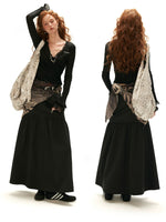 Lace Trim Wrap Knit Cardigan
