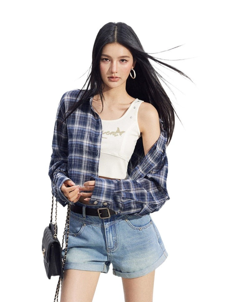 Plaid Cropped Shirt
