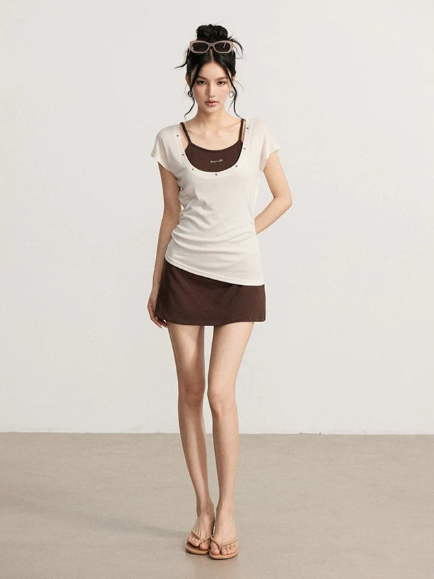 Contrast Cami Dress Set