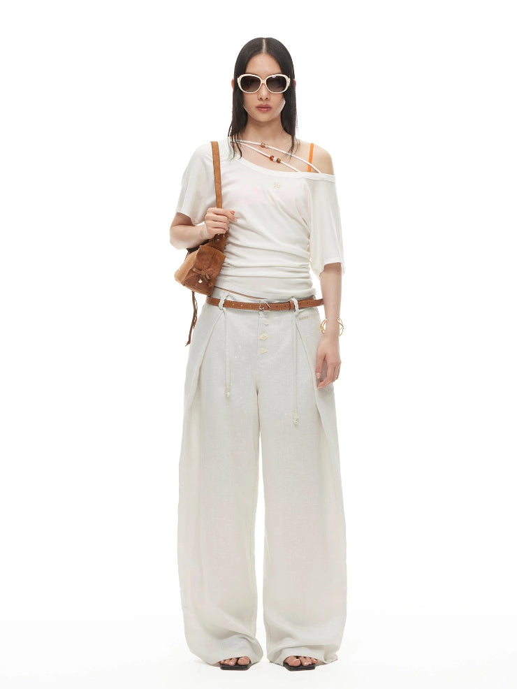 Beaded Draped Tee
