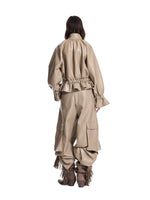 Vintage PU Cargo Wide-Leg Pants