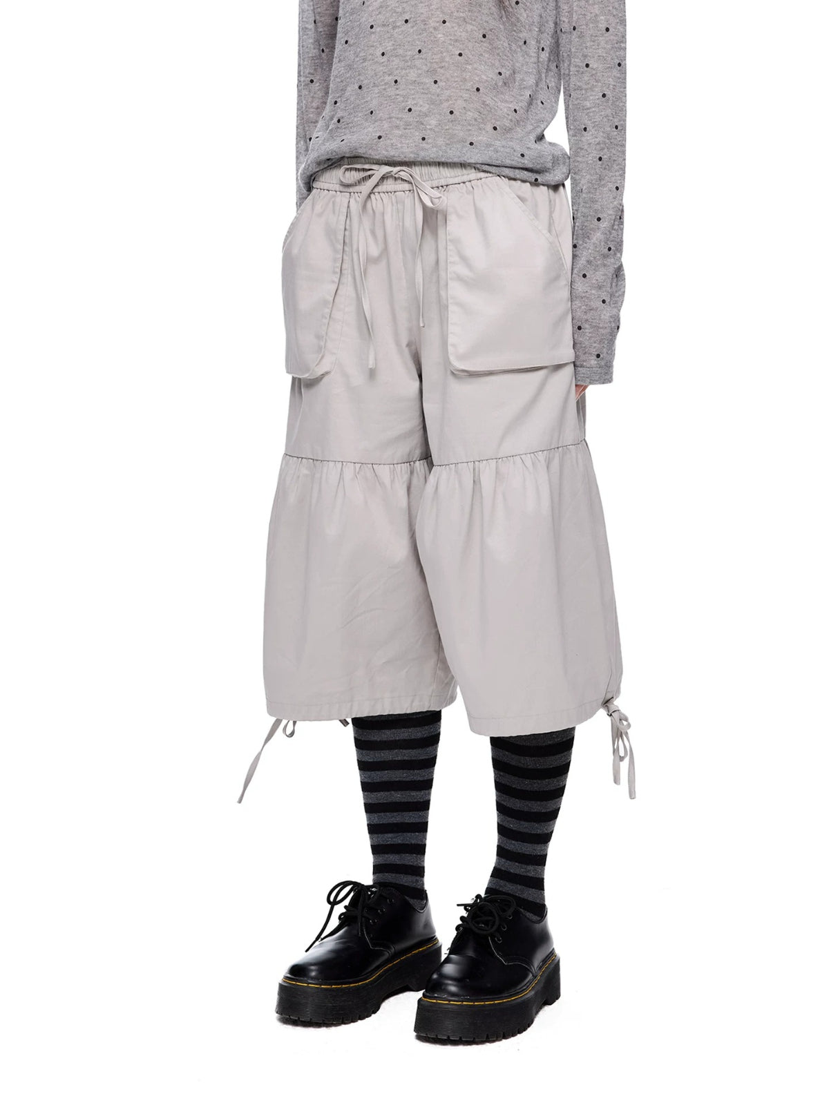 Drawstring Pocket Wide Leg Pants