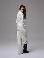 Distressed White Ripped Wide-leg Pants