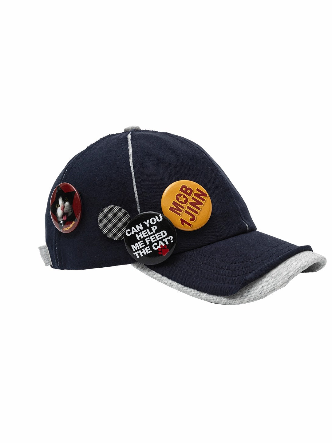 Plaid-Panel Badge Baseball Cap