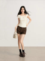 Asymmetric Draped Slim T-Shirt