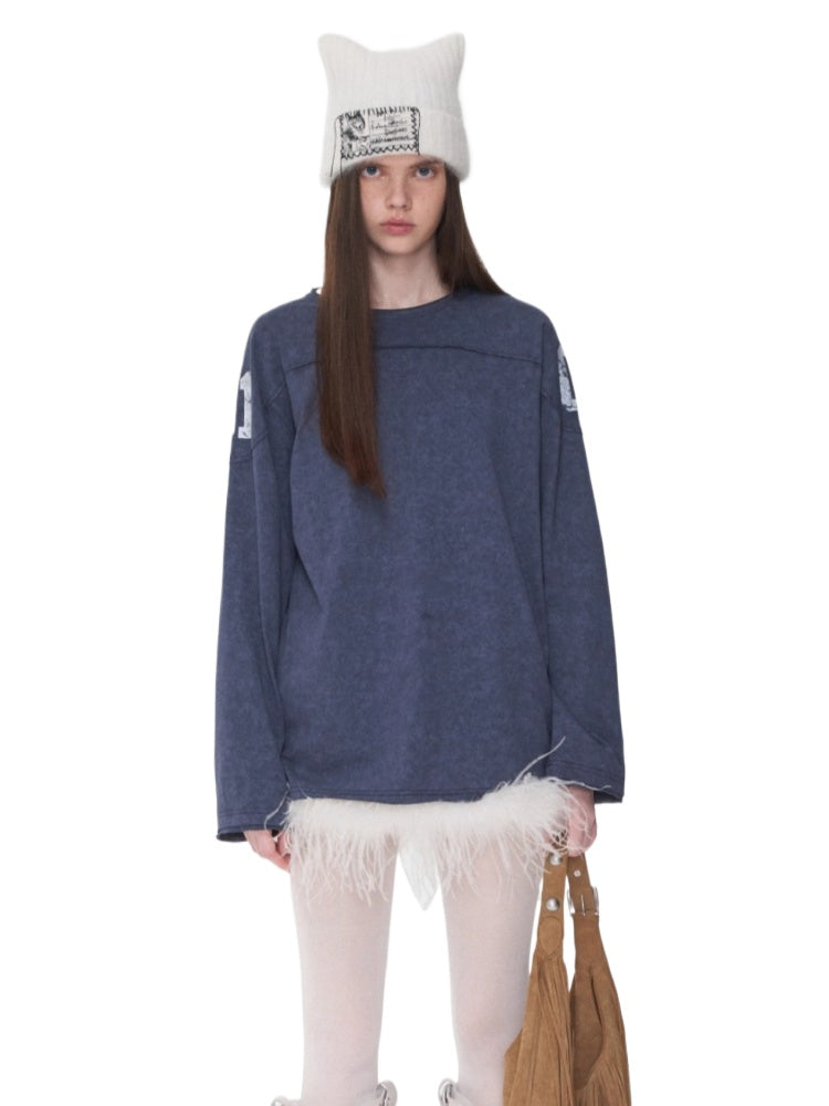 Football Rhinestone Long Sleeve Tee