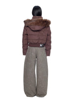 Fur Collar Hooded Cropped Down