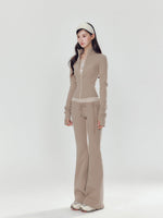 High Collar Slim Fit Sports Hoodie & Pant Set