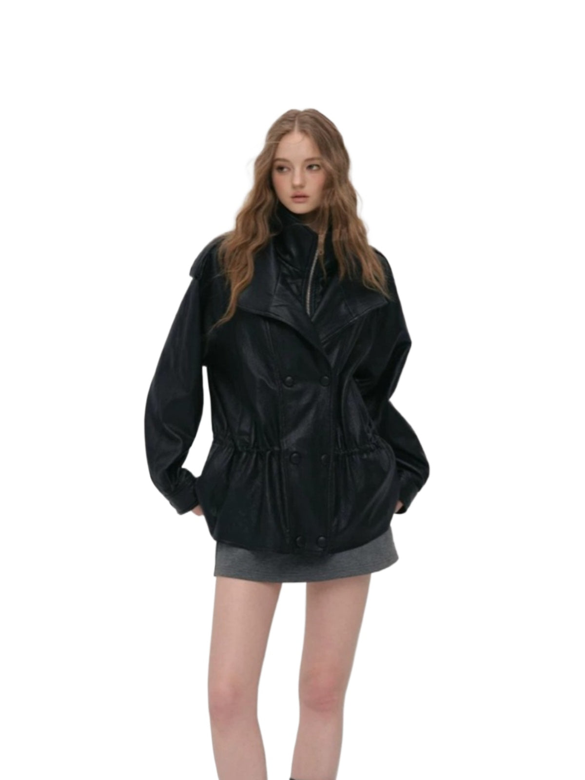 Urban Textured PU Down Jacket