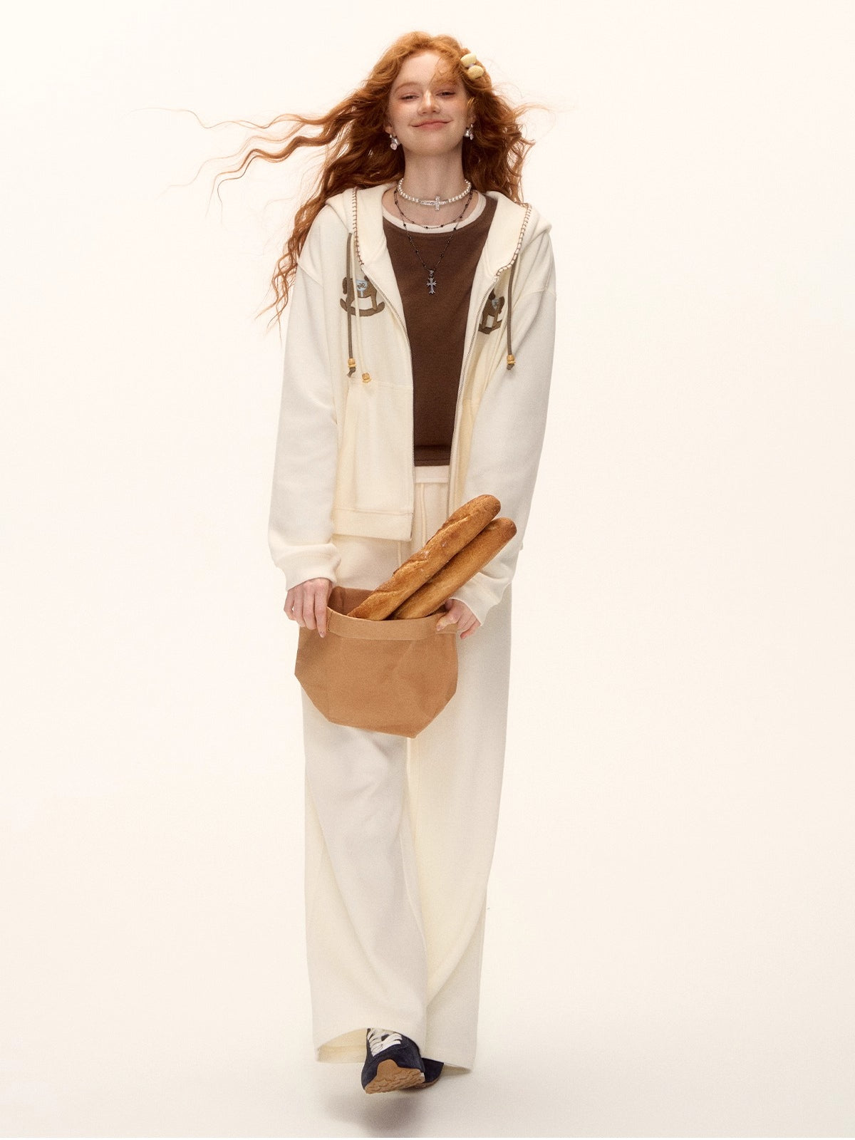 Pony Beaded Hoodie Set