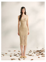 Embroidered Lace Fishtail Dress