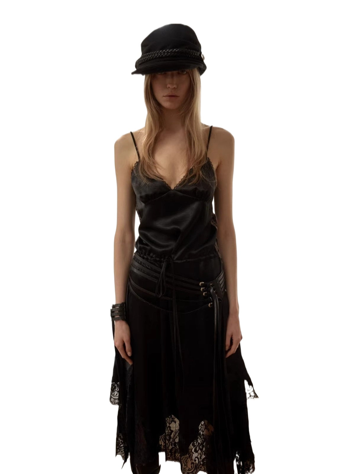 Lace Patchwork Slip Dress