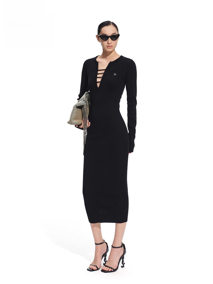 Trace Wool Blend Bodycon Dress