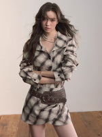 Plaid Asymmetrical Hem Shirt Dress