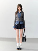 Cable Knit Layered Blouse