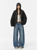 Nocturne Leather Knit Hoodie Coat
