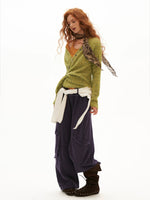 Washed Cotton Wide Leg Sweatpants