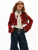 Wool Cropped Bell Sleeve Cardigan