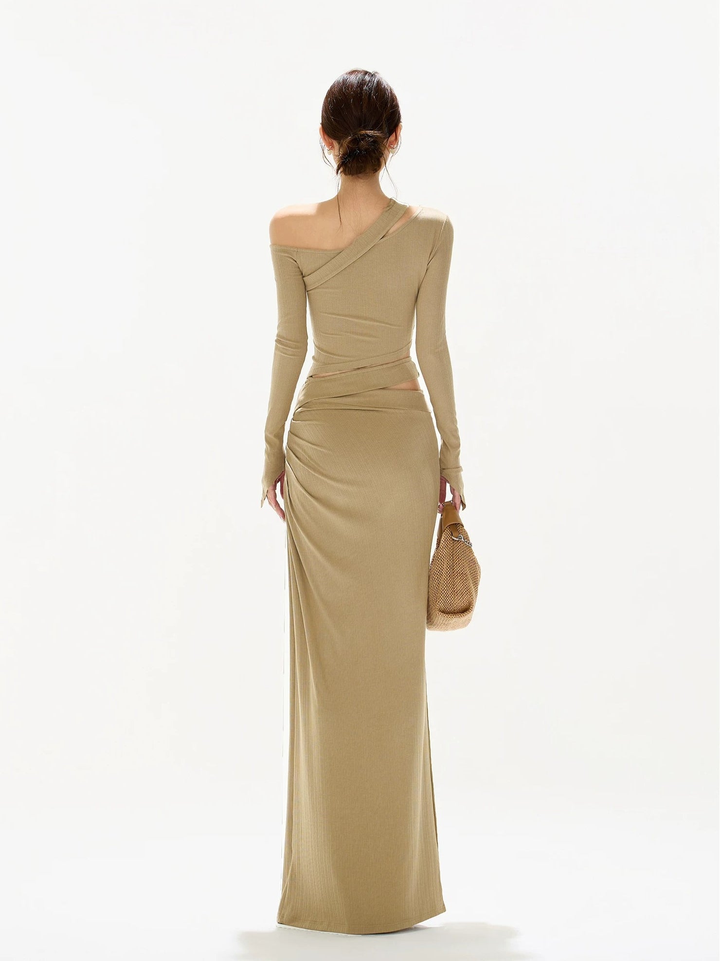 Asymmetric Knit Top &amp; Skirt Set