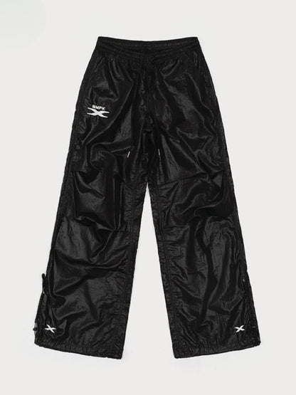 Embroidered Ultra-Light Wide-Leg Workout Pants