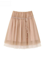 Lace Trim Tulle Skirt