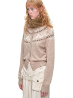 Fair Isle Cat Crewneck Cardigan